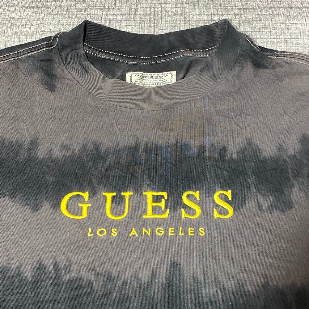 Vintage Guess shirt tie-dye black and gray - Picture 3 of 8